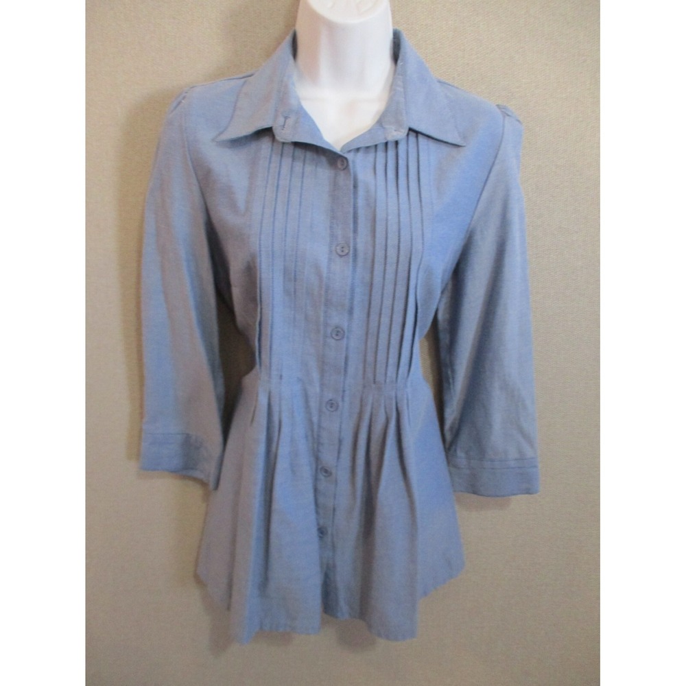 JKLA California Shirt Size Medium Pintuck Pleated Front Tunic